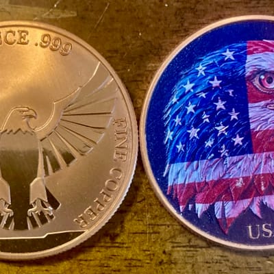  1  oz Colorized Copper (Freedom Eagle) 
