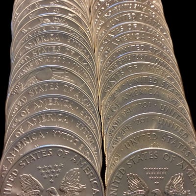TUBE of (20) SILVER EAGLES Random Dates  - additional view