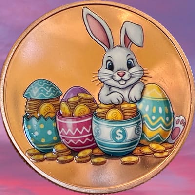 1oz Copper Easter Bunny