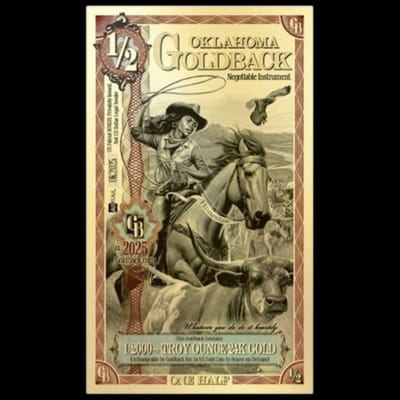 2025 Oklahoma 1/2 goldback 