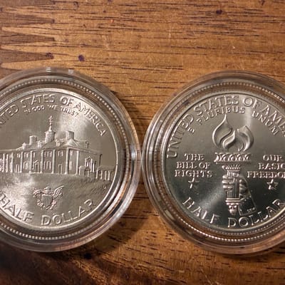 (2) SILVER COMMEMORATIVE HALF DOLLARS  - additional view