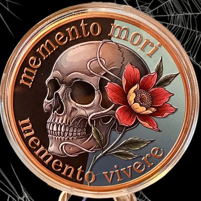 5 oz Colorized Copper Memento Mori