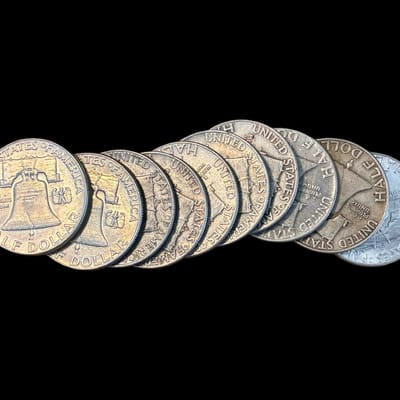 1 RANDOM YEAR BEN FRANKLIN HALF DOLLAR 90% SILVER - additional view