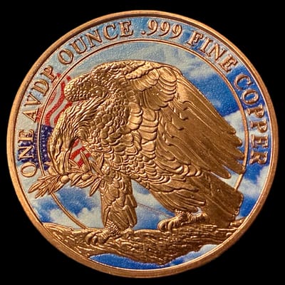 1 oz Colorized Copper Don't Tread on Me  - additional view