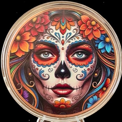 5 oz Colorized COPPER SUGAR SKULL SERENITY