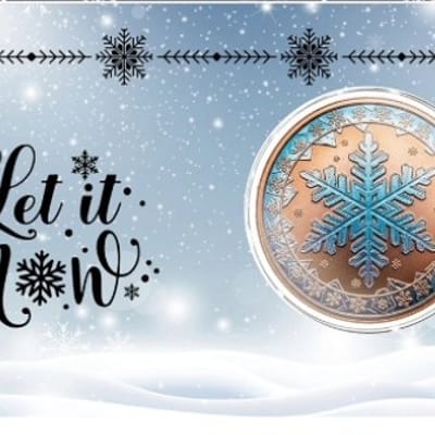 1 oz Copper Let it Snow in the blister pack 
