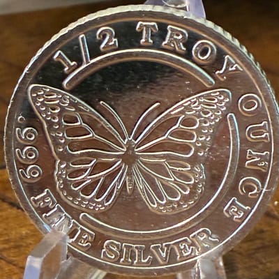 1/2 oz SILVER MONARCH, PRECIOUS METALS BUTTERFLY - additional view