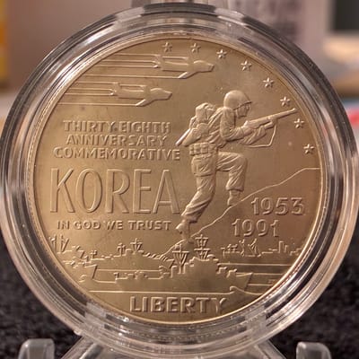 1991 US commemorative Korea, $1 BU