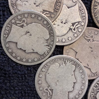 1-RANDOM DATE BARBER HALF DOLLAR-90% SILVER - additional view