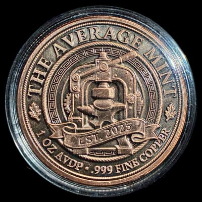 F CANCER 1 oz COPPER ROUND - additional view