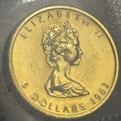 1983 Gold 1/10 oz Canadian Maple Leaf In OGP KEY  