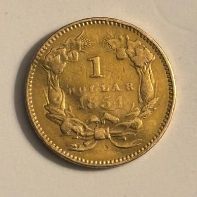 1854 Type 2 Gold Dollar $1 – Ex-Jewelry - additional view