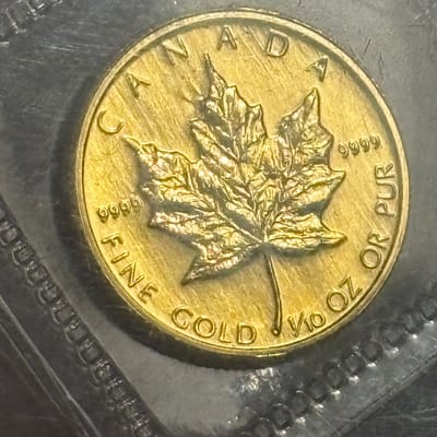 1983 Gold 1/10 oz Canadian Maple Leaf In OGP KEY   - additional view