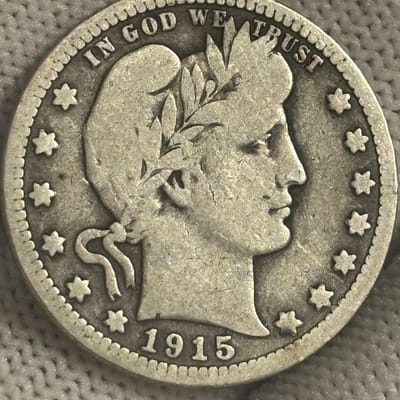 1915 Barber Silver Quarter Dollar VF
