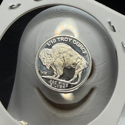 1/10 oz .999 Silver Round Buffalo Design - additional view