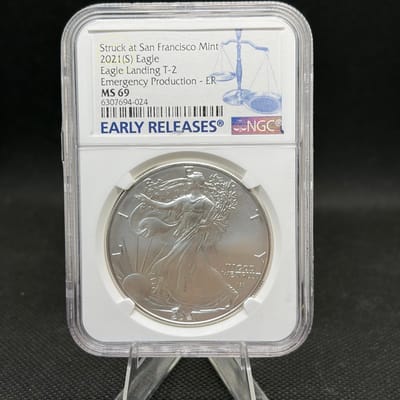 NGC MS69 1oz Silver Eagle ER Struck at SF Mint