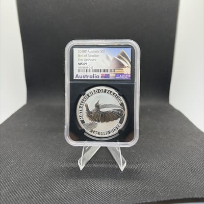 NGC MS69 2018P 1oz Silver Bird of Paradise FR