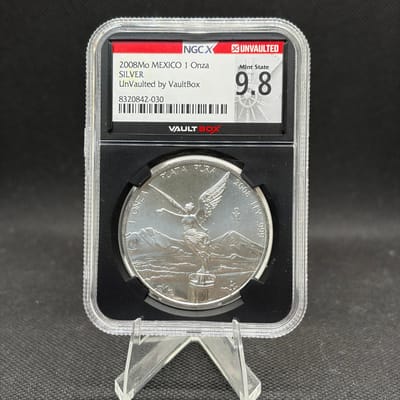 NGCX 9.8 2008 1oz Silver Mx Libertad Vault Box - additional view