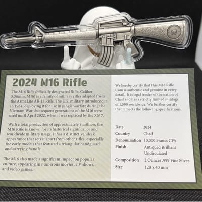 2024 Chad M#16Shaped 2 Oz .999 Fine Silver Coin