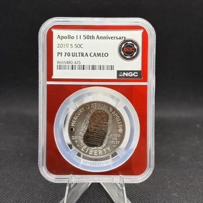 2019-S 50c APOLLO 11 50TH ANNIVERSARY NGC PF70 UC