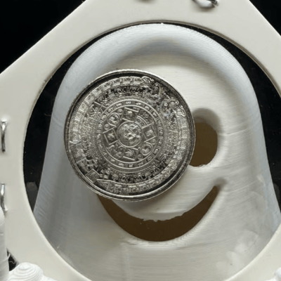 1/10 oz .999 Silver Round Aztec Calendar Design - additional view