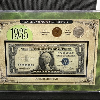 1935 Silver Certificate, Wheat Pen & Buff Nick Set