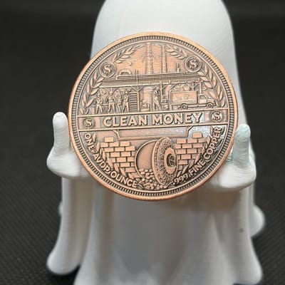 1 oz Clean Money Dirty Hands .999 Fine Copper - additional view