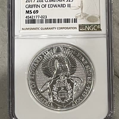 2017 Queen's Beast Griffin 2oz Silver - NGC MS69