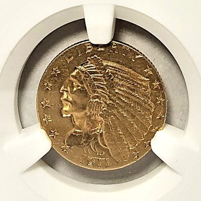 1911-P NGC $2.5 Indian gold-AU Cleaned  - additional view