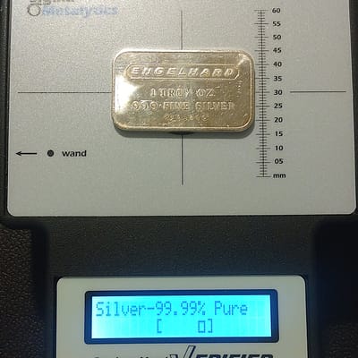 Engelhard 1oz - Wide - Frosted back silver bar
