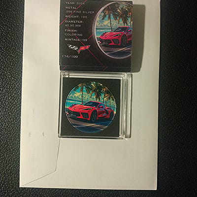 Corvettes-Past-Present-1 oz Silver Rd-Ltd Edition - additional view