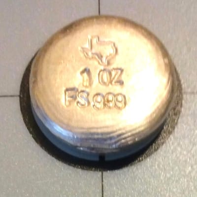 Silver-1 oz 999 Christian Texas garage pour button