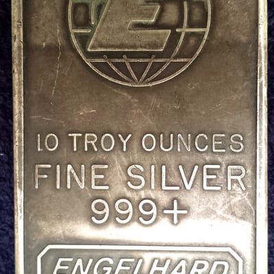 Engelhard 10oz 2nd series Big E - Tall silver bar - additional view