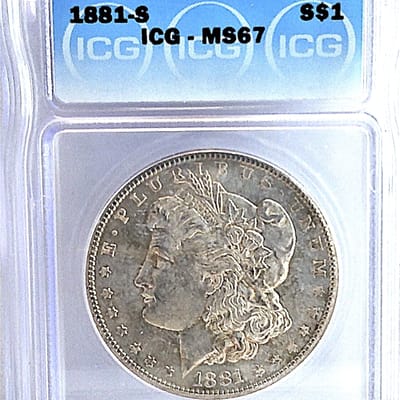 1881-S ICG MS67 Morgan  dollar
