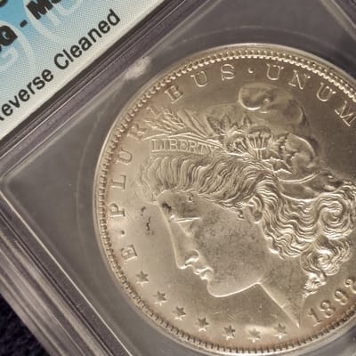 1892 CC MS60 cleaned Morgan dollar - additional view