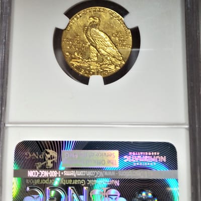 1913 $5 AU-Gold Indian -Details Cleaned  - additional view