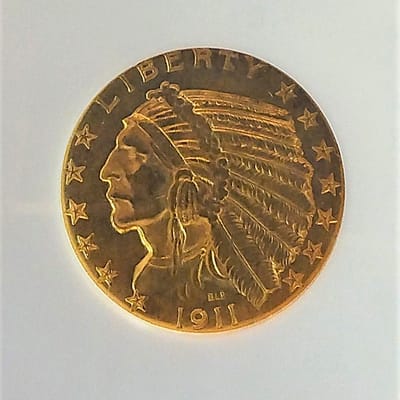 1911 $5 NGC MS62 Gold Indian - additional view