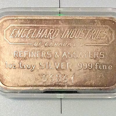 Engelhard Industries of Canada 1 oz silver bar