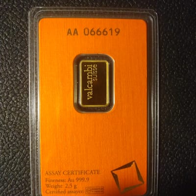 2.5 Gram Valcambi Gold
