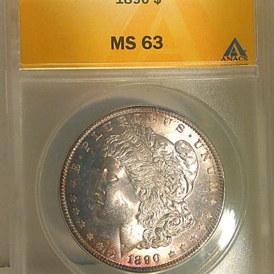 1890-P ANACs MS63 Morgan dollar