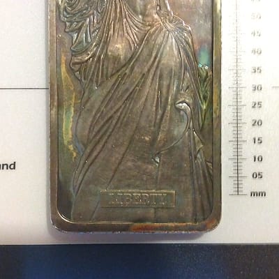 1982 MTB-JM Liberty vintage 10 oz silver bar