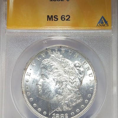 1882-P MS62 ANACS Morgan  dollar - additional view