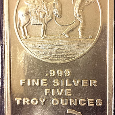 Classic SilverTowne -Prospector-5 oz silver bar - additional view