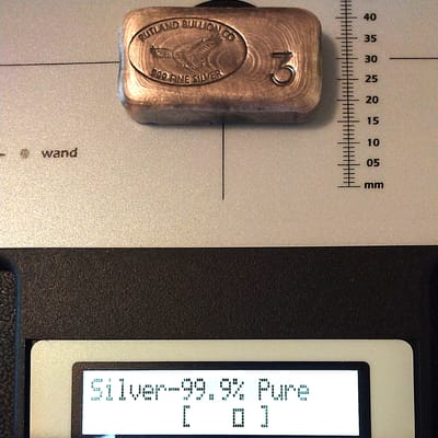 Custom hand poured-3 oz-Rutland Mint-silver bar - additional view
