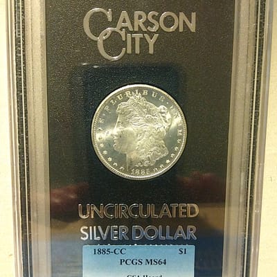1885-CC MS64 GSA hoard - PCGS Lrg holder