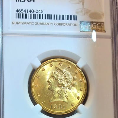 1901-S $10 MS64 GOLD Indian