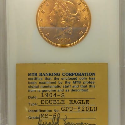 1904-S $20 Double Eagle -MTB special issue