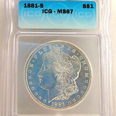 1881-S ICG MS67 Morgan dollar
