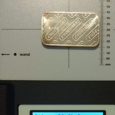 Engelhard 1oz silver bar-Wide- 3 Hallmark Reverse  - additional view