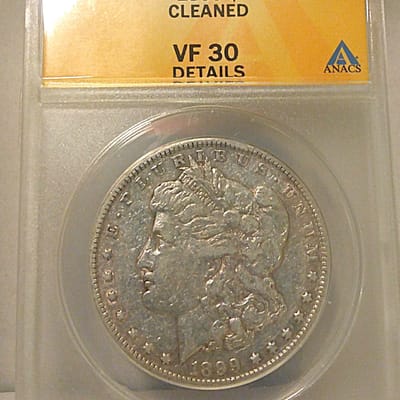 1899-P  VF30 cleaned better date Morgan dollar